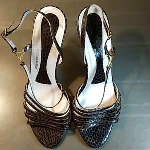 BCBGMAXAZRIA Brown Vegan Leather Heel Pumps Sz7